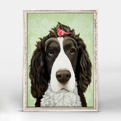 available at m. lynne designs sweetest spaniel framed canvas