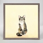 m. lynne designs tabby on yellow framed canvas