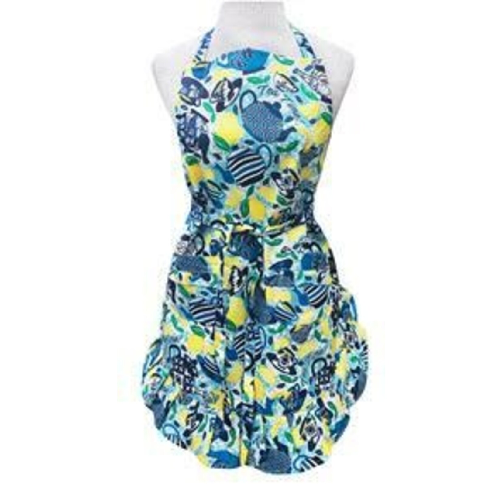m. lynne designs teapots time ruffle apron