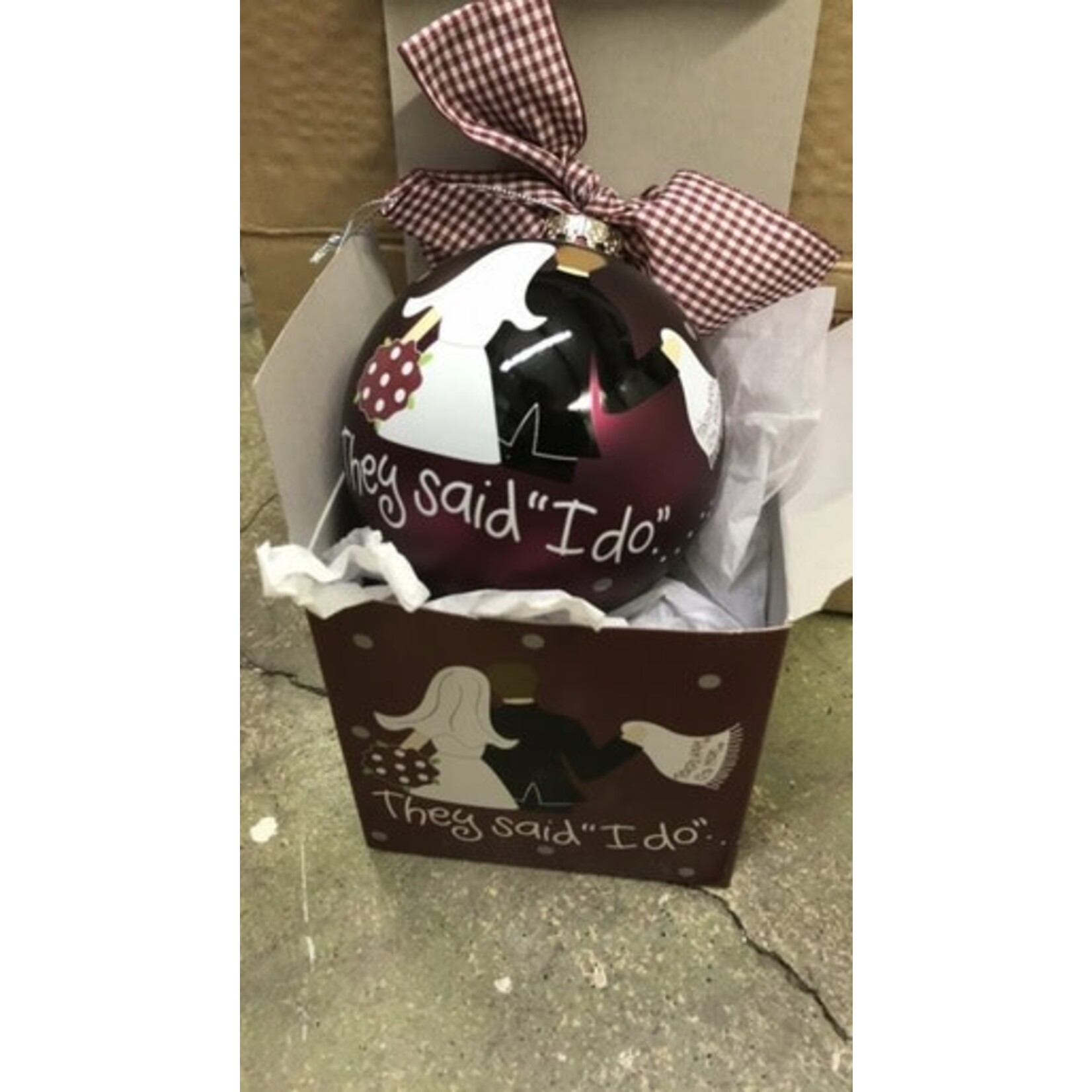 coton colors texas a&m bride and groom glass ornament