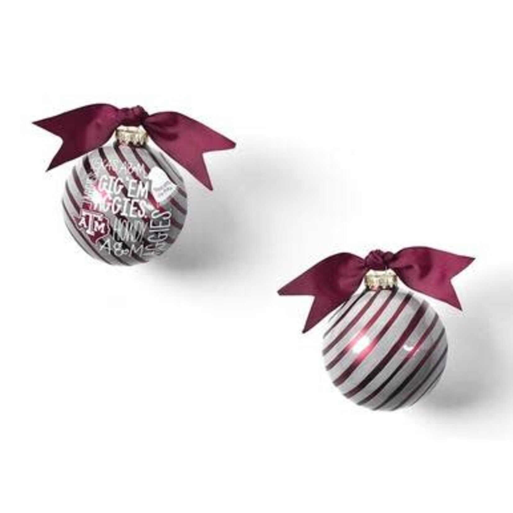 coton colors texas a&m word collage glass ornament