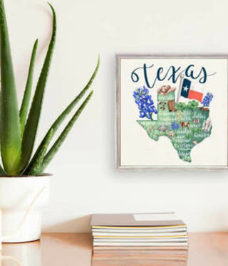available at m. lynne designs Texas State Map Framed Canvas