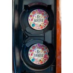 natural life thankful grateful set of two car coasters