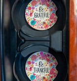 natural life Thankful Grateful Set of 2 Car Coaster