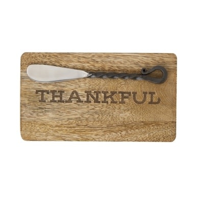 available at m. lynne designs Thankful Set Cutting Board