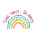 m. lynne designs think happy be happy sticker