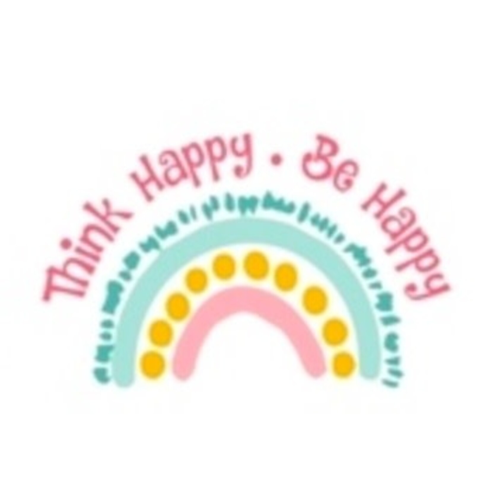 m. lynne designs think happy be happy sticker