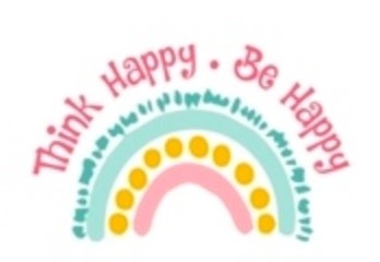 available at m. lynne designs Think Happy Be Happy Sticker