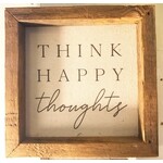 m. lynne designs think happy square wood framed quote