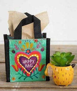 natural life Turquoise Heart Happy Gift Bag, XS