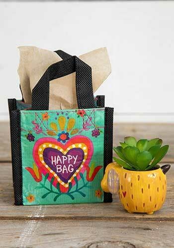 natural life Turquoise Heart Happy Gift Bag, XS