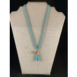 m. lynne designs turquoise lady luck tassel necklace