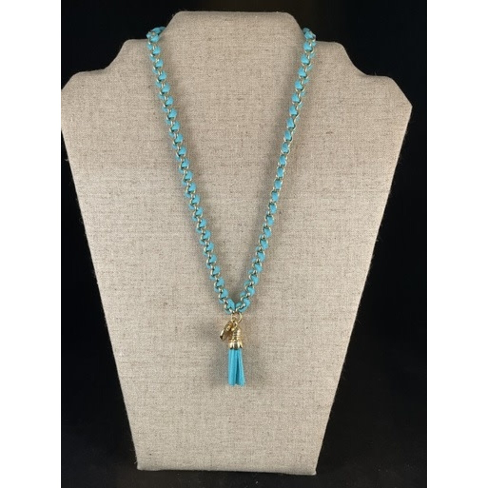m. lynne designs turquoise lady luck tassel necklace