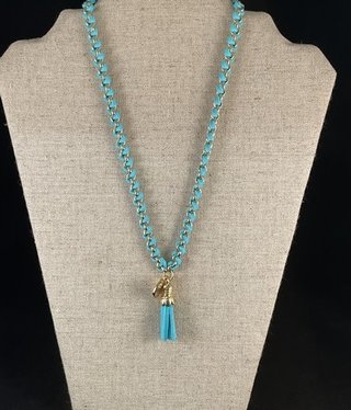 available at m. lynne designs Turquoise Lady Luck Tassel Necklace