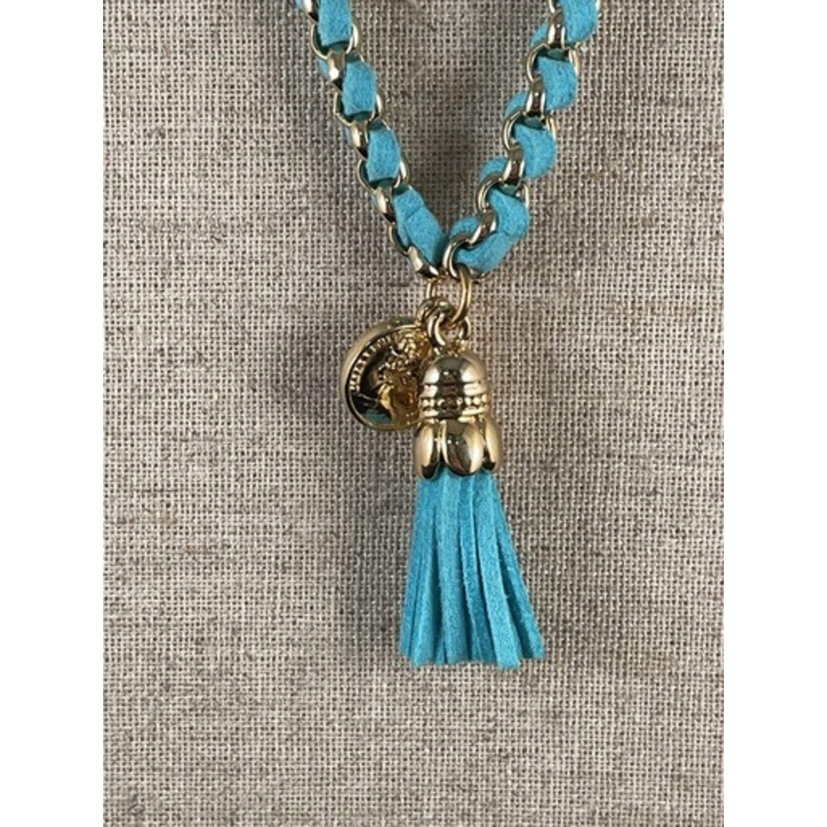 m. lynne designs turquoise lady luck tassel necklace