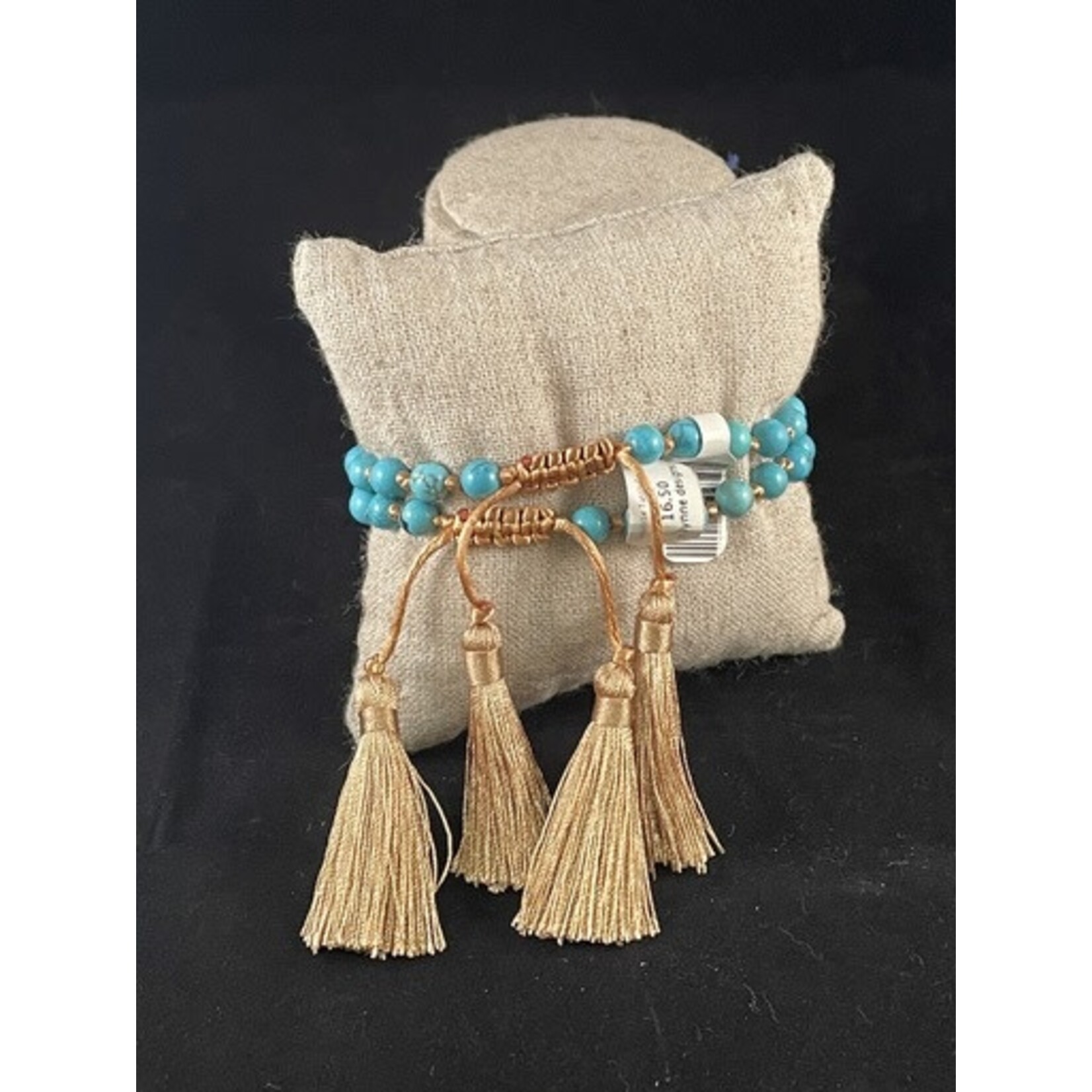 m. lynne designs turquoise tassel bracelet