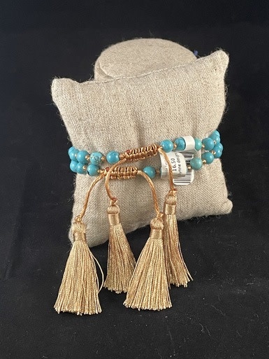 available at m. lynne designs Turquoise Tassle Bracelet