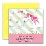 curly girl unicorn card