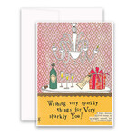 curly girl very sparkly things card