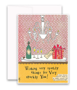 curly girl Very Sparkly Things Card