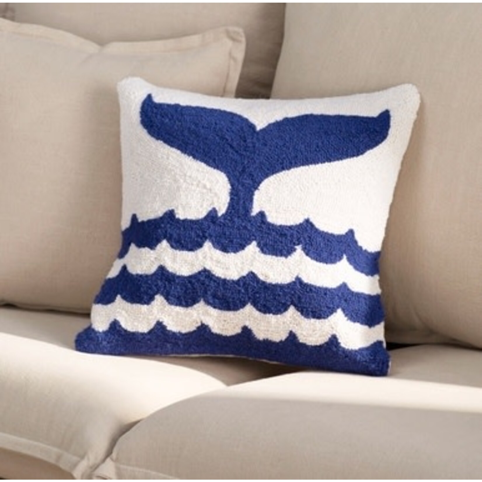 m. lynne designs whale tail hook pillow