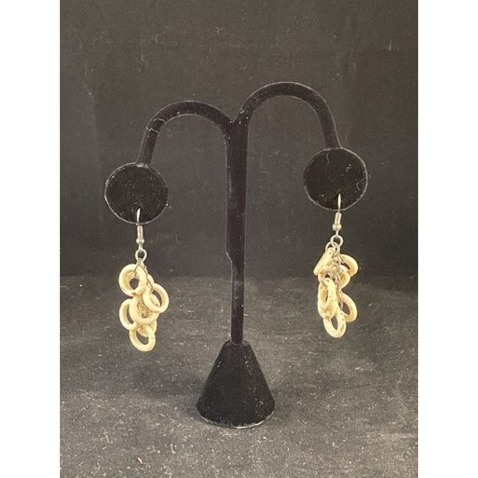 m. lynne designs white beaded earrings