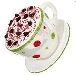 m. lynne designs white coffee cup ornament