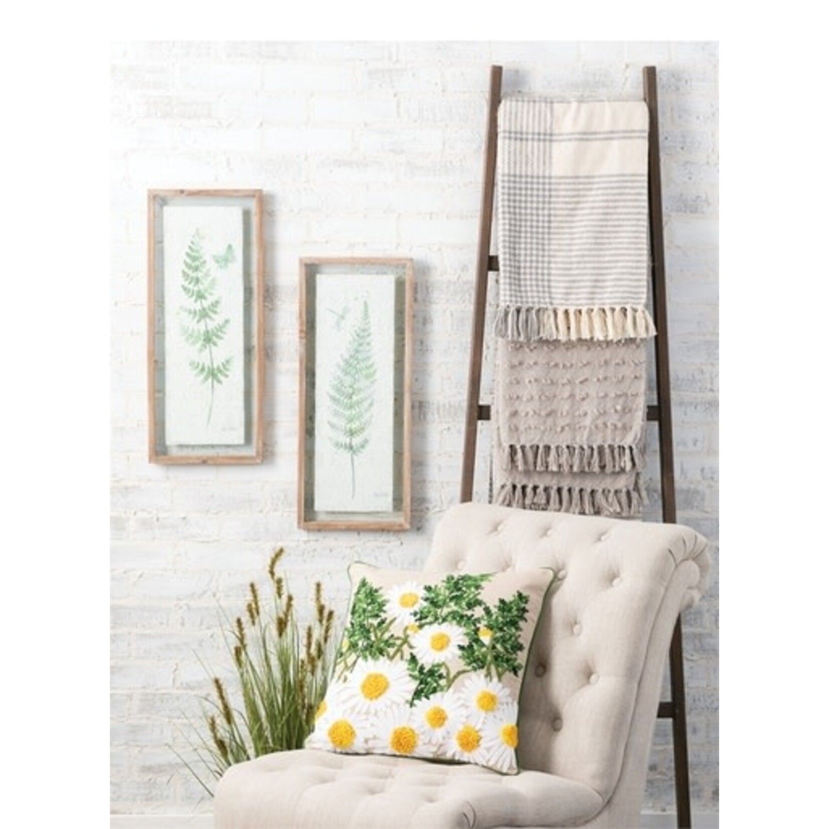 m. lynne designs white daisy pillow