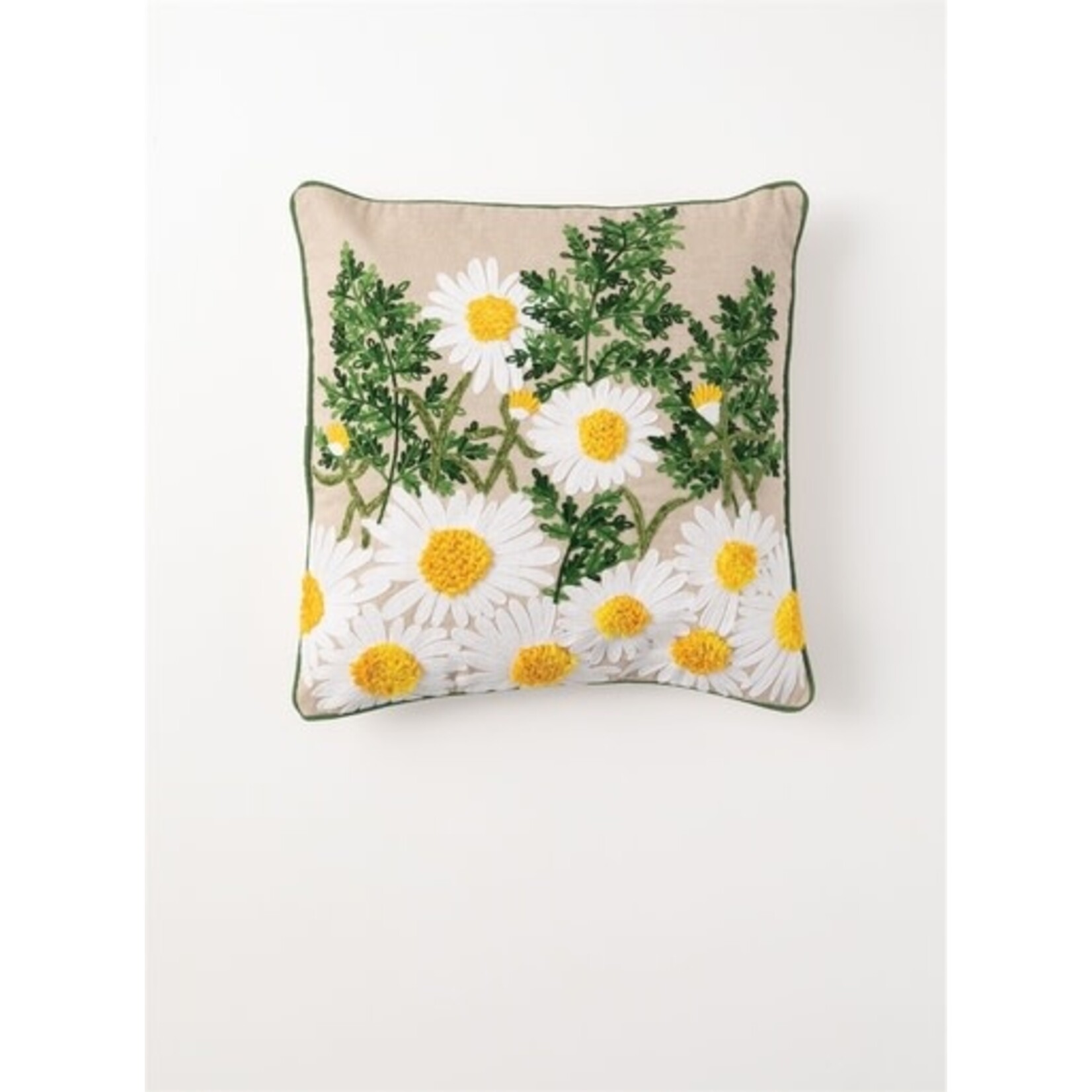 m. lynne designs white daisy pillow
