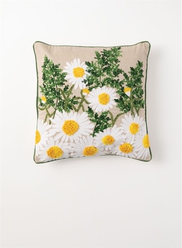 available at m. lynne designs White Daisy Pillow