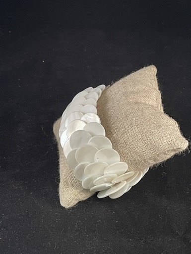 available at m. lynne designs White Fish Scale Bracelet