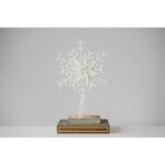 m. lynne designs white snowflake with glitter tree topper
