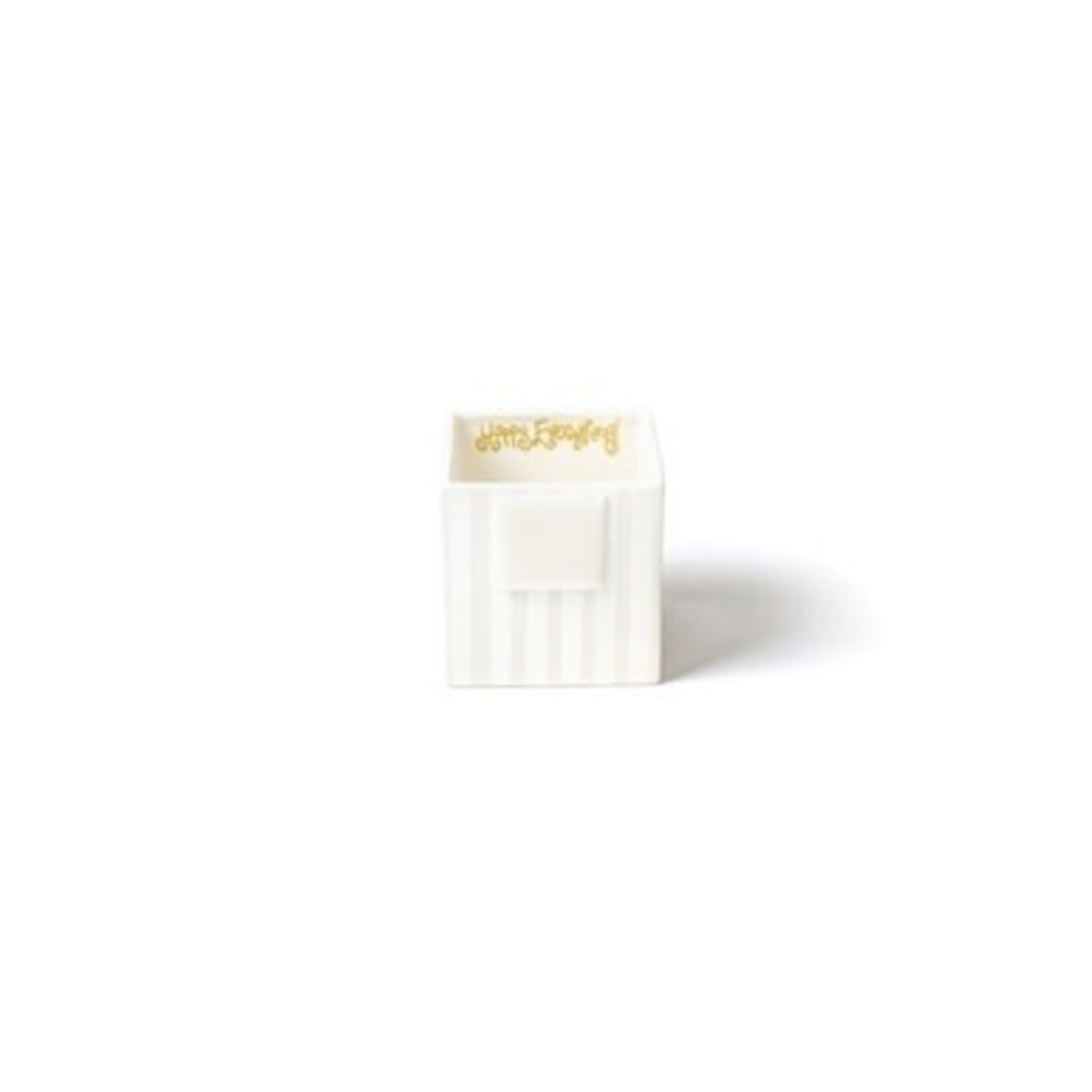 happy everything white stripe small mini nesting cube