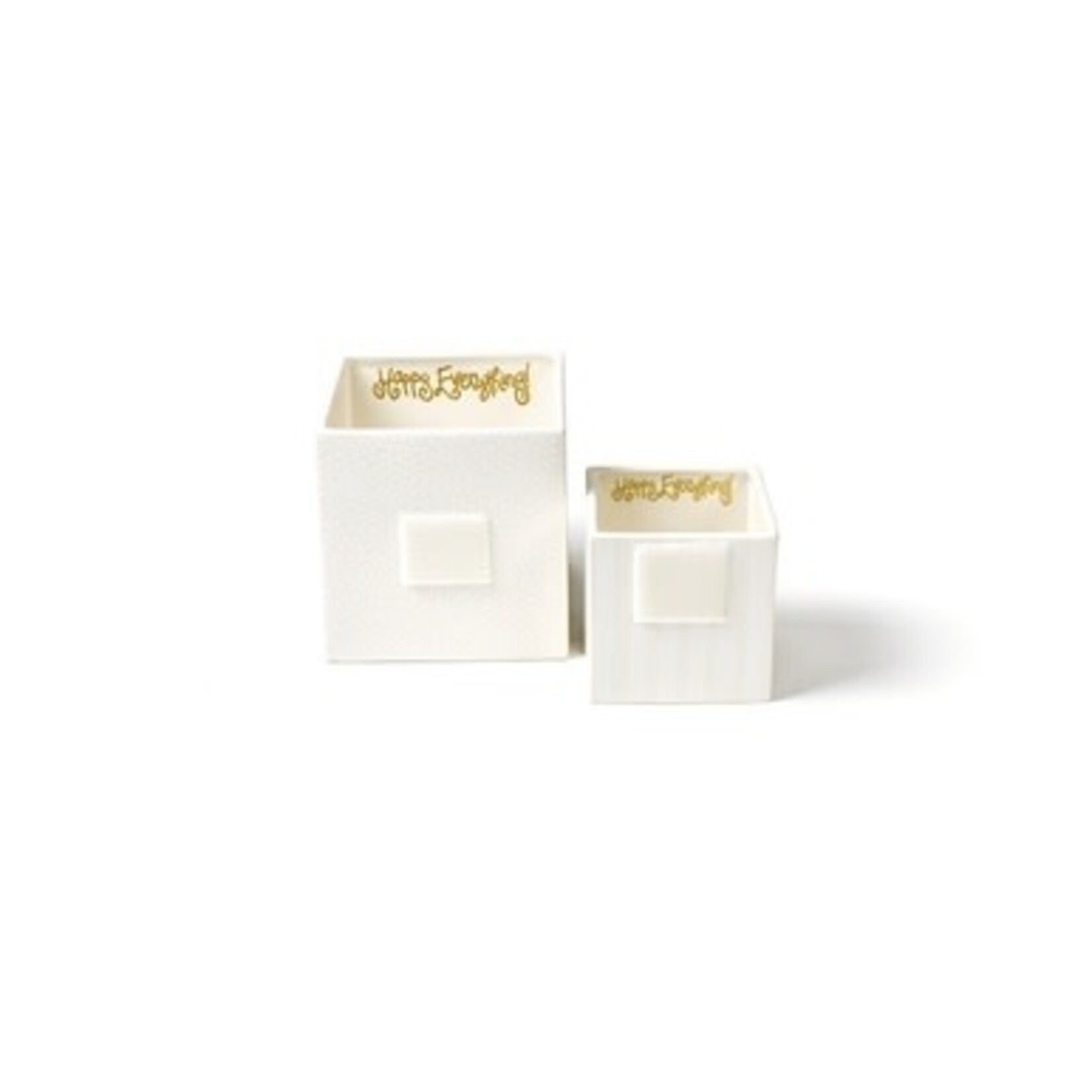 happy everything white stripe small mini nesting cube