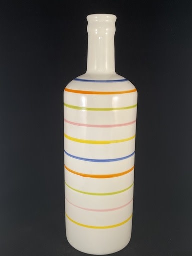 available at m. lynne designs White Vase with Multi-Stripes