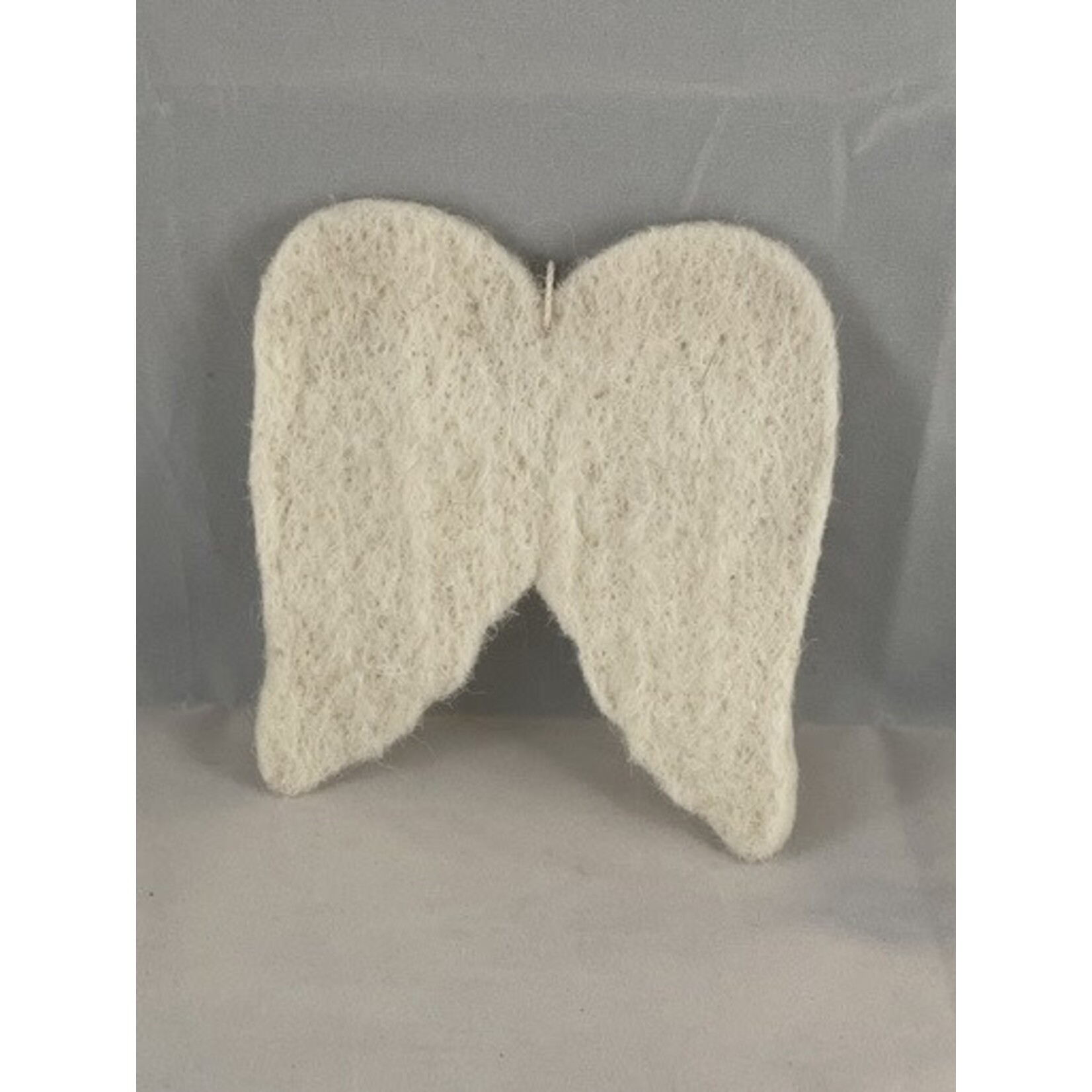 m. lynne designs white wool wings ornament