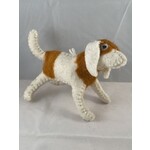 m. lynne designs white with tan wool felt dog ornament