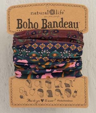 natural life Wine Floral Border Boho Bandeau