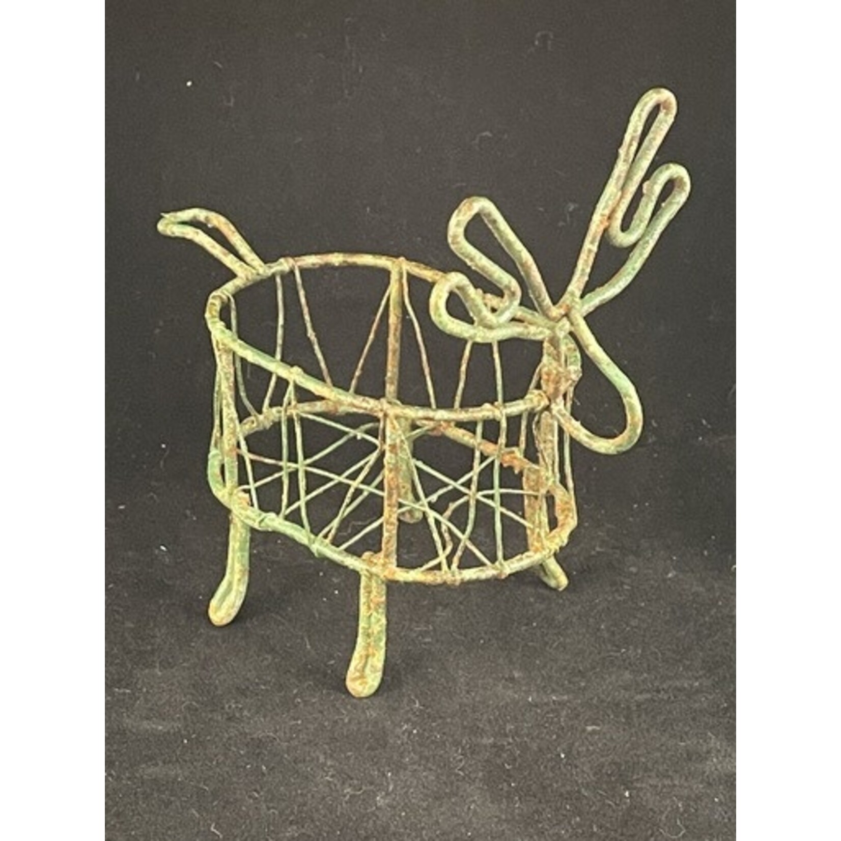 m. lynne designs wire woven deer shaped basket