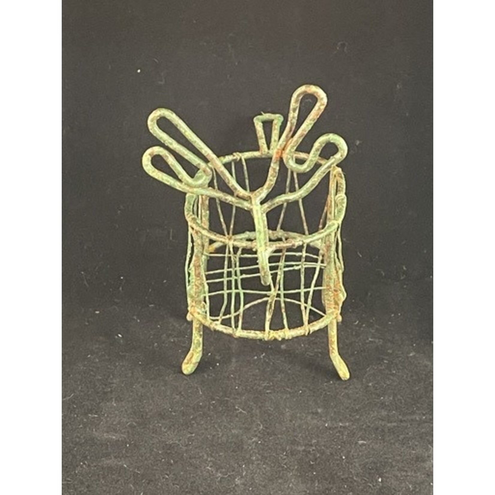 m. lynne designs wire woven deer shaped basket