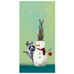 m. lynne designs wondrous snowman racoon and rabbit framed canvas