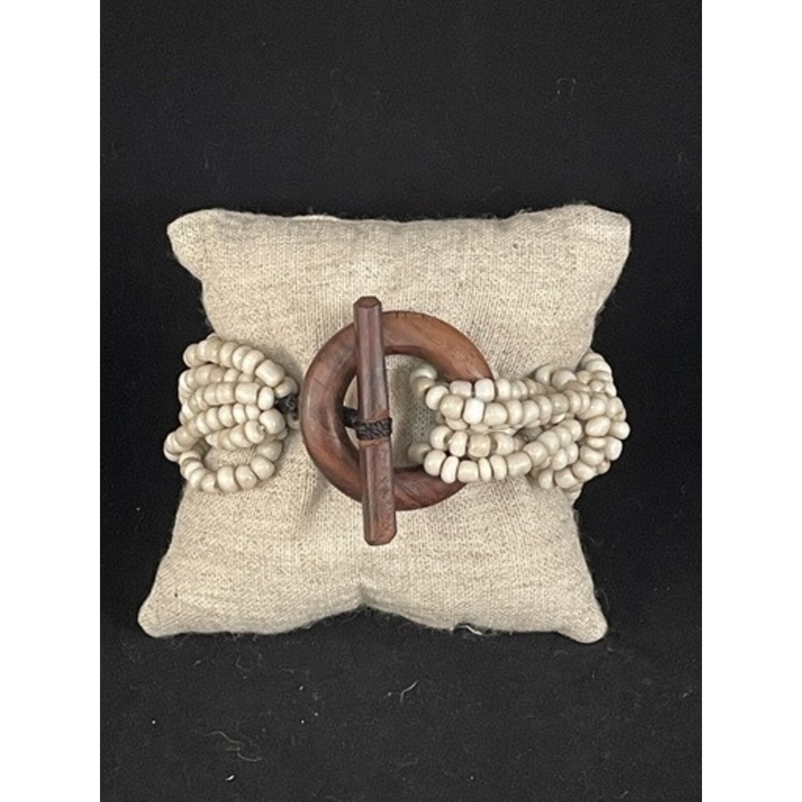 m. lynne designs wood toggle beaded bracelet