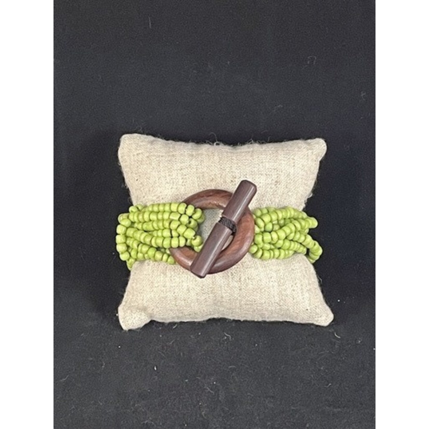 m. lynne designs wood toggle beaded bracelet