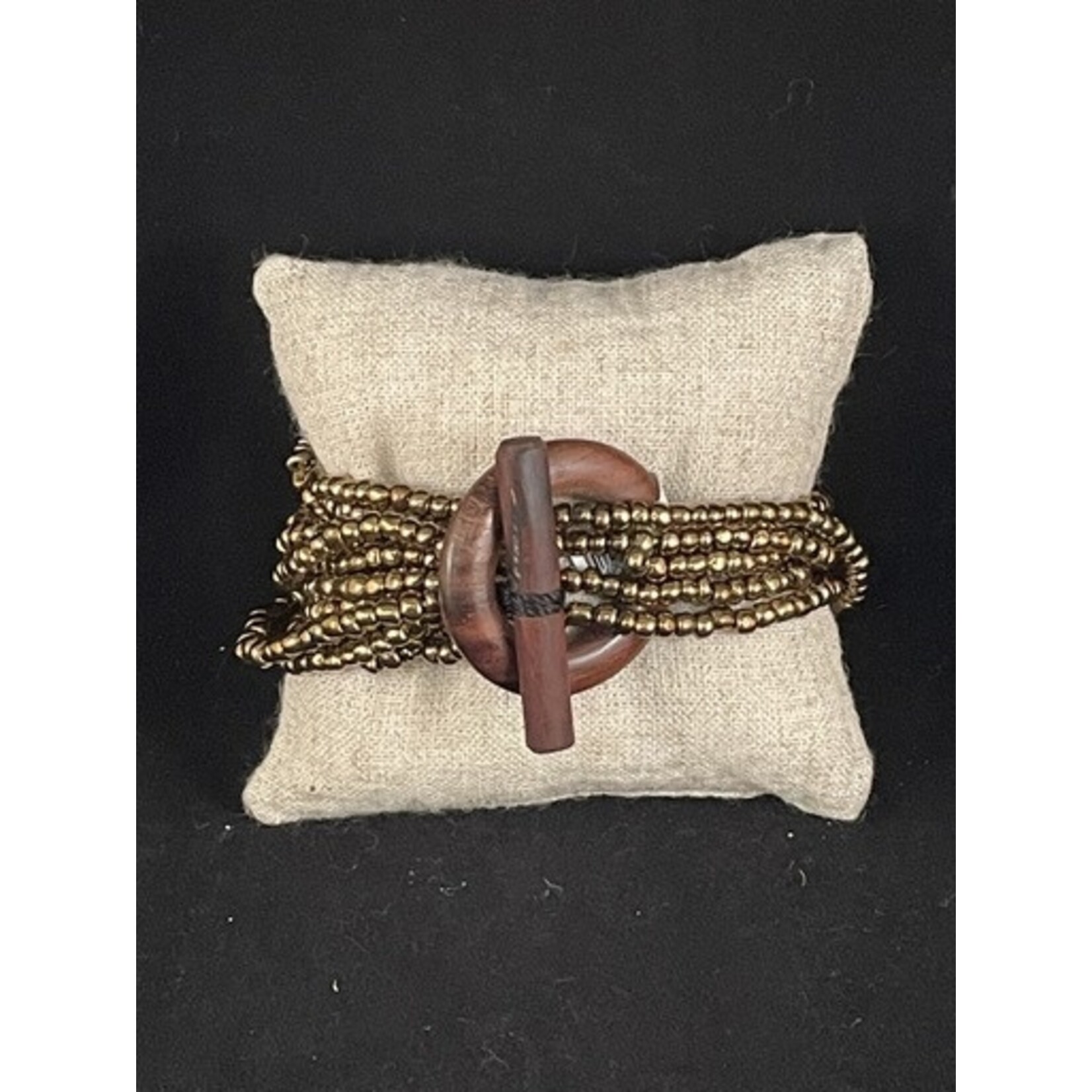 m. lynne designs wood toggle beaded bracelet