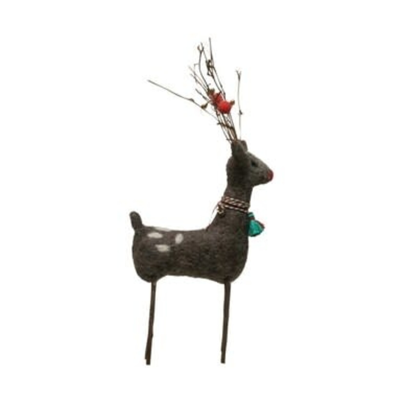 m. lynne designs wool felt deer with twig antlers
