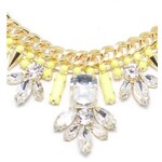 m. lynne designs yellow and diamond statement necklace