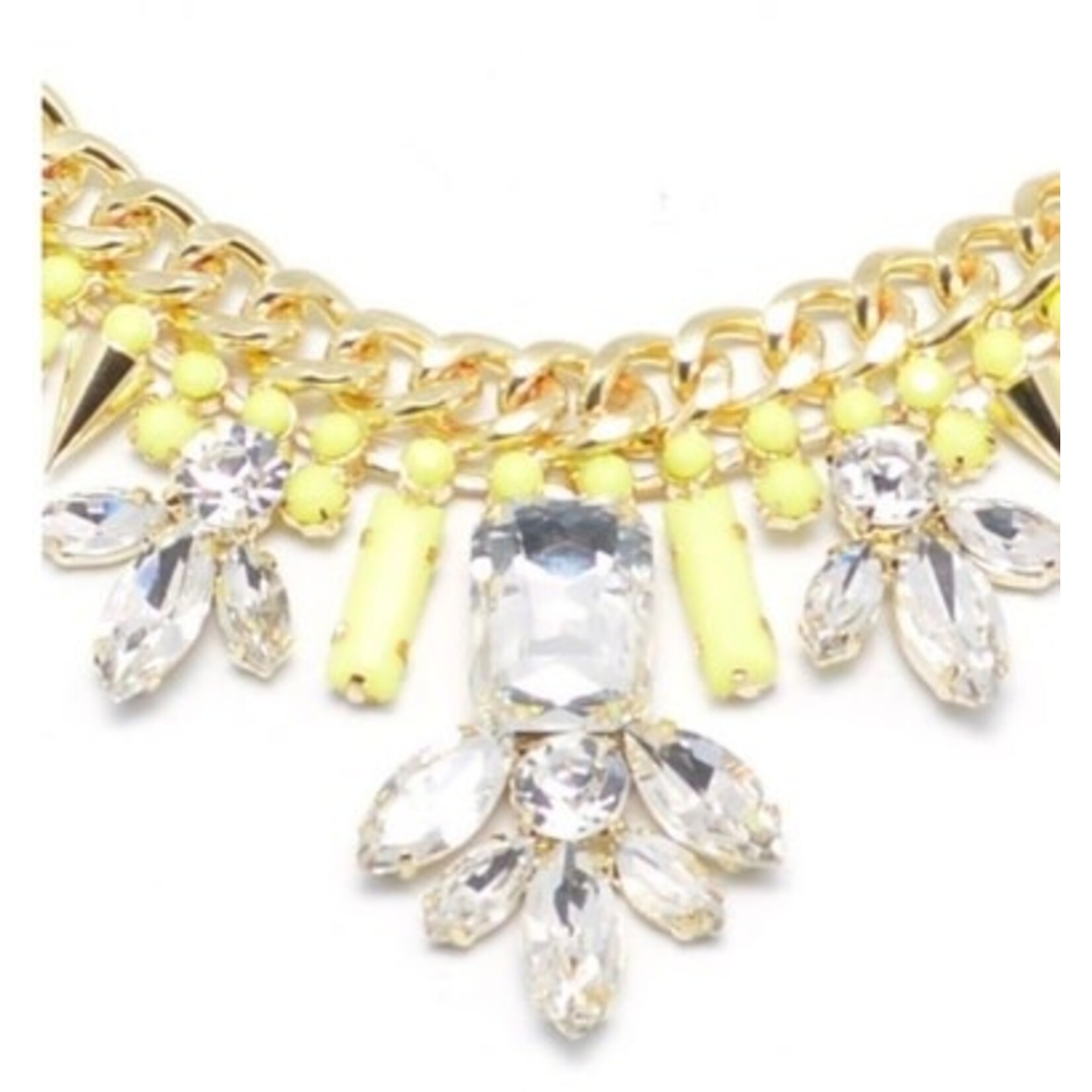 m. lynne designs yellow and diamond statement necklace