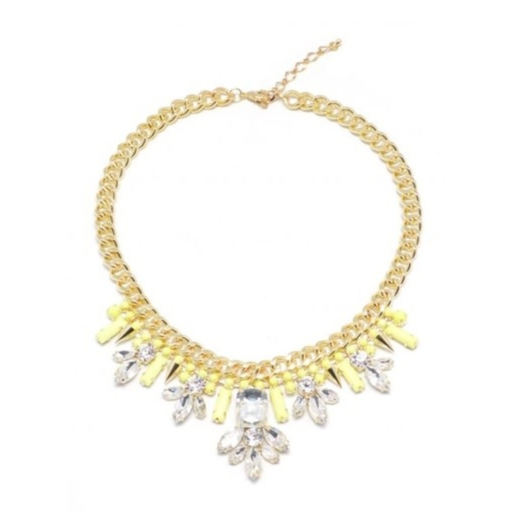 m. lynne designs yellow and diamond statement necklace