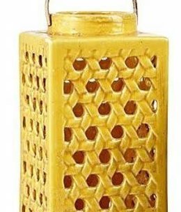 available at m. lynne designs Yellow Ceramic Lantern