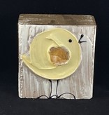 available at m. lynne designs Yellow Chick on Wood